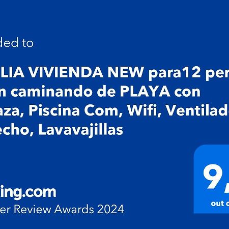 Amplia Vivienda New Para12 Pers A 4 Min Caminando De Playa Con Terraza, Piscina Com, Wifi, Ventiladores De Techo, Lavavajillas Ροκέτας ντε Μαρ Εξωτερικό φωτογραφία